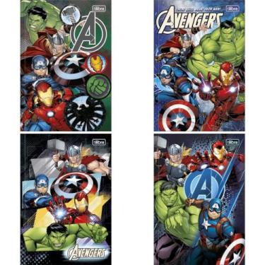 Imagem de Caderno Brochurão Capa Dura Avengers 80 Folhas - Pacote com 5 - Tilibr