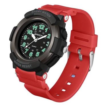 Imagem de Relógio de Quartzo sandaVisor Analógico Minimalista, Vermelho