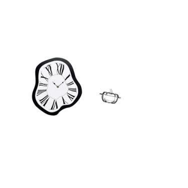 Imagem de Fenteer Relógio de Parede em Acrílico Derretido com Bomboniere de Vidro em Formato de Abóbora, Design Criativo E Exclusivo com Efeito Distorcido E Pote de Bis