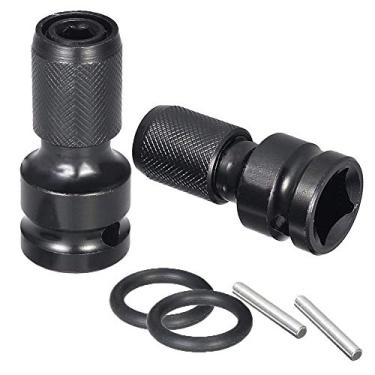 Imagem de Bestgle Adaptador de soquete fêmea sextavada de 1/2 polegada para 1/4 polegada conversor de mandril de liberação rápida conversão de mandril adaptador para chave de impacto e catraca, conjunto de 2