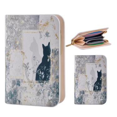 Imagem de Carteira feminina Black Cats, carteira feminina de poliuretano, carteira com bolso com zíper, carteira pequena e fina para cartão de crédito para mulheres, adolescentes, meninas, Preto, Gato preto