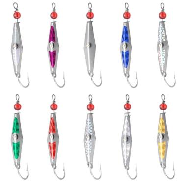 Imagem de Soulchen Colher de pesca com 10 colheres de pesca de precisão para cavala espanhola, atum, bonito do Atlântico e mais