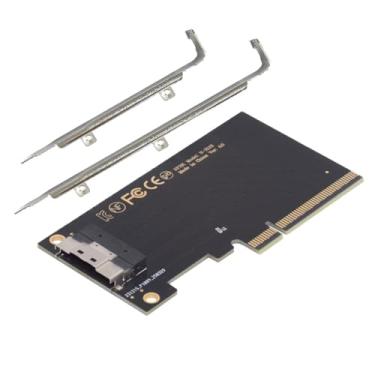 Imagem de chenyang Adaptador de placa de expansão PCIe 3.0/4.0 X8 para SFF-8654 8i PCI Express para placas gráficas externas eGPU e SSDs com suporte de slot de 8 cm / 12 cm