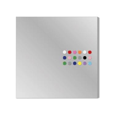 Imagem de Painel p/Fotos, Recados, Notas + 36 Imãs 50x50 - Mural Metálicos Para Imãs (Cinza)