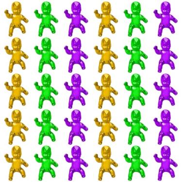 Imagem de King Cake Babies, 30 peças de 3 cm carnaval mini plástico para bebês metálicos dourado roxo verde para decorações de bolo rei, cubo de gelo My Water Broke jogos de chá de bebê, lembrancinhas de festa