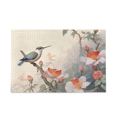 Imagem de WELLDAY Quebra-cabeça pássaro chinês e floral 1000 peças grande jogo de arte para adultos adolescentes