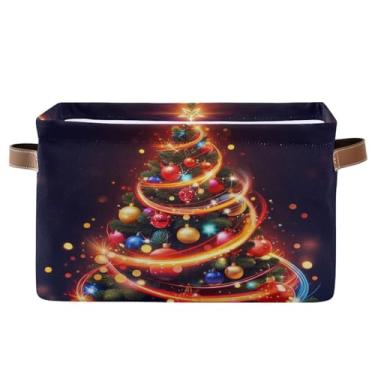 Imagem de Wassud Caixa de armazenamento dobrável de lona mágica para árvore de Natal com alças, cesta organizadora dobrável para armário, banheiro e decoração de casa, 1 pacote