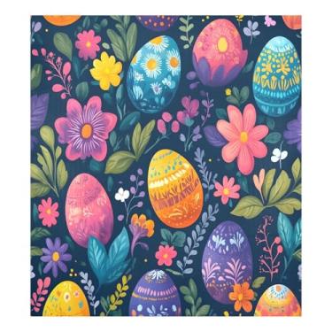 Imagem de Qilmy Linda capa magnética para máquina de lavar louça, ovos de páscoa, 58 x 66 cm, capa decorativa para geladeira para porta da frente, adesivo magnético, máquina de lavar, painel de geladeira