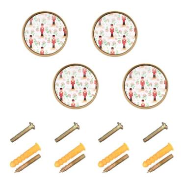 Imagem de Burbuja Puxadores de armário de cozinha quebra-nozes pacote com 4, puxadores de gaveta redonda de 3,5 cm com parafusos para armários de cozinha e quarto armário