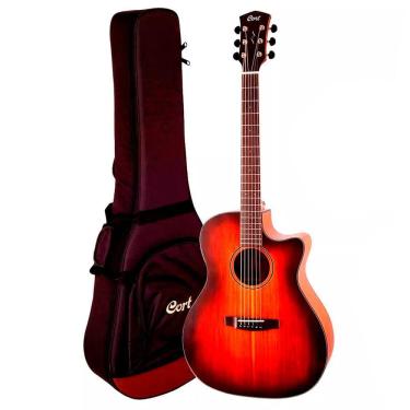 Imagem de Violão Elétrico Aço 6 Cordas Cort Core-ga Abw Blackwood