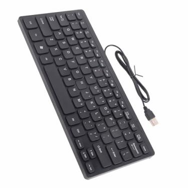 Imagem de Hyuduo Mini Teclado USB Com Fio Teclado Multimídia Com Cabo de 3,6 Pés, ABS Compacto para Laptop Desktop PC Home Office Digitação Ergonômica
