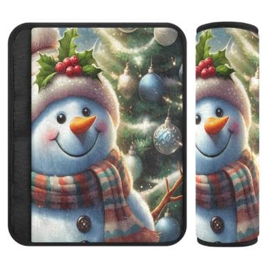 Imagem de Burbuja Capa para cinto de segurança de carro boneco de neve, macio, confortável, protetor de cinto de segurança para alça de ombro de assento, 1 par pequeno