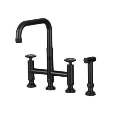Imagem de Torneira Para Cozinha Gourmet Misturador Extensível Duplo Comando Aço 