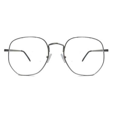 Imagem de Óculos De Grau Metal Hexagonal Redondo Prateado Geométrico - Gzi Eyewe