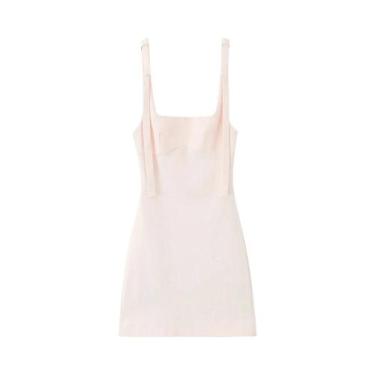 Imagem de Vestido Mini Feminino Em Xadrez Gingham Com Decote Quadrado, Cintura A