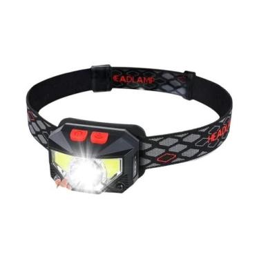 Imagem de Lanterna De Cabeça LED Recarregável À Prova d'Água Com Sensor De Movim