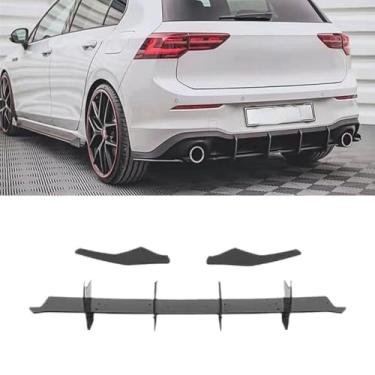Imagem de Peça de modificação do difusor de lábio do spoiler do para-choque traseiro do carro compatível com Golf 8 GTi Max Bumper Guard Cover Accessories
