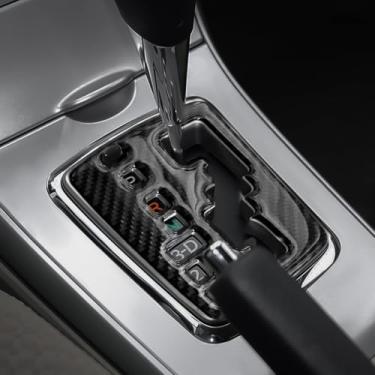 Imagem de BETTERHUMZ Adesivo de quadro de painel de mudança de marchas de carro compatível com Toyota Corolla E150/E151 2007 2008 2009 2010 2011 2012 2013 Acessórios interiores de console central de fibra de