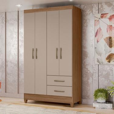 Imagem de Guarda Roupa Solteiro 4 Portas 2 Gavetas Chile Moval