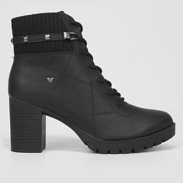 Imagem de Bota Coturno Cano Curto Knit Salto Bloco Médio Mississipi Tratorada Feminina-Feminino