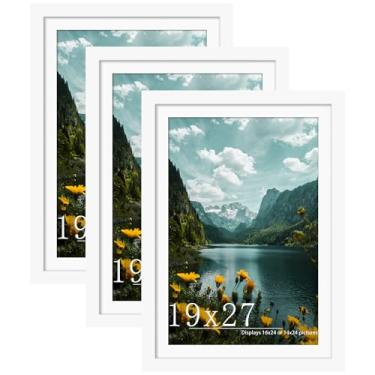 Imagem de Picrit Porta-retrato 48 x 69 cm, pacote com 3, moldura branca para pôster, pôster 40,6 x 61 cm com tapete ou 48 x 68 cm sem tapete para montagem na parede horizontal ou vertical.