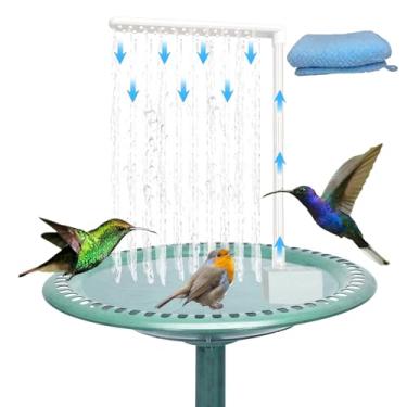 Imagem de Torneira de chuveiro para banheiras de pássaros com toalha de banho de pássaros, bomba de fonte de banho para pássaros, bomba de fonte com chuveiro, banho elétrico para pássaros, decoração de jardim