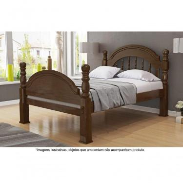 Imagem de Cama Casal Em Madeira Maciça Torneada Com Pezeira Alta 1,40 Eliane Castanho