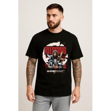 Imagem de Camiseta Masculina Estampada Design Autêntico 100 Algodão Camisa Casua