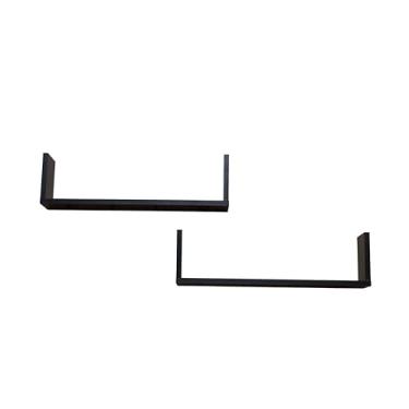 Imagem de Kit 2 Prateleiras Nicho U 54x10x15 Livros Decoração - Preto