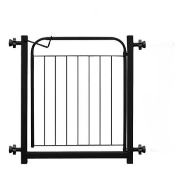 Imagem de Portão Pet Grade Para Cachorros Ajustável 68cm a 132cm Cercado de Proteção Sem Furo(68-122 CM,Preto)
