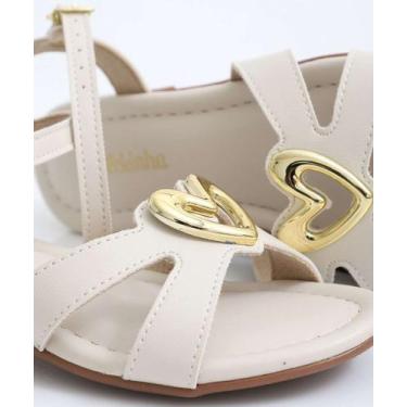 Imagem de Sandália Infantil Coração Molekinha Off White-00092, Off white, 31