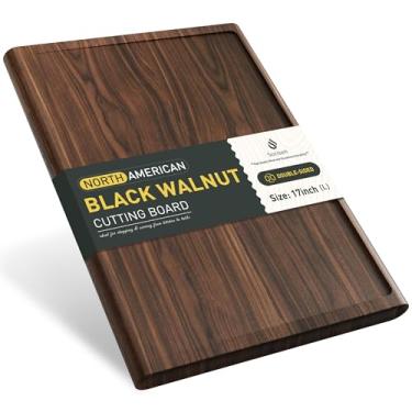 Imagem de Tábua de cortar, tábua de cortar madeira, tábua de charcutaria, dupla face, tábua de servir, cozinha, essencial, casa, aquecimento, anfitriã, presente bandeja de servir para Natal, casamento