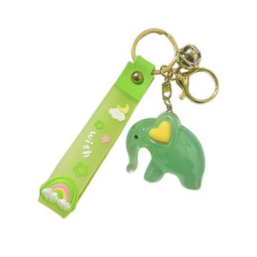 Imagem de Chaveiro de cristal acrílico verde elefante fofo para mulheres - yiwei