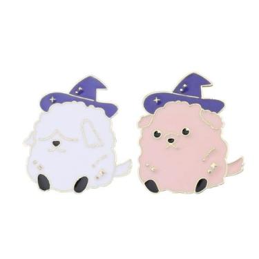 Imagem de Broche Pins Cute Puppy Wizard, blusa esmaltada para cães de desenho an