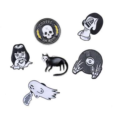 Imagem de Conjunto de broches Punk Gothic Abstract Skull Ghost Cat Mu - Yiweisai