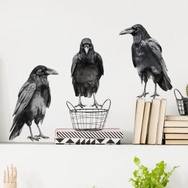 Imagem de Adesivos de parede Halloween Crow Black Raven PVC 29x40cm - yiweisai