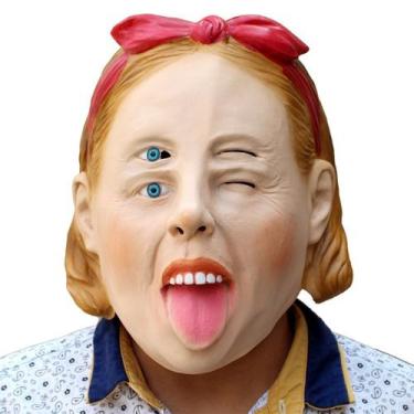 Imagem de Máscara de látex Misplace Face Girl para fantasia de carnaval de Hallo