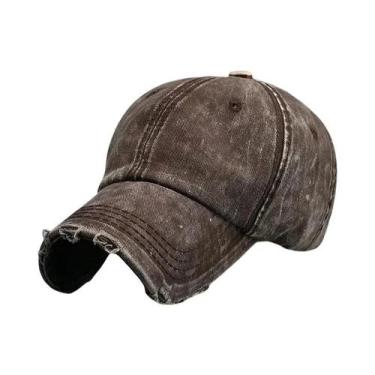 Imagem de Boné Snapback Unissex De Denim Japonês Lavado, Cor Sólida, Estilo Hip 