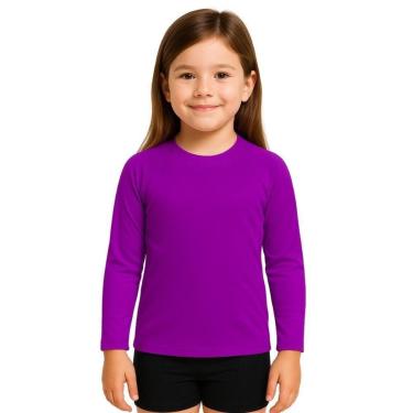 Imagem de Camiseta Manga Longa Infantil Menina Proteção Solar Praia-Feminino