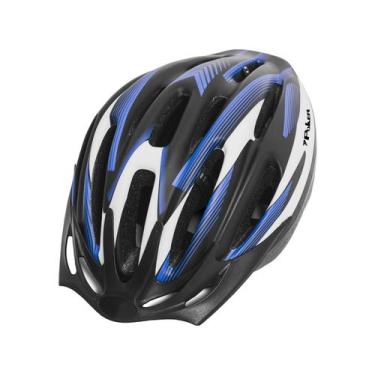 Imagem de Capacete Bike Out Mold Windstorm C/ Luz 09058 - Poker, Preto, Azul e B