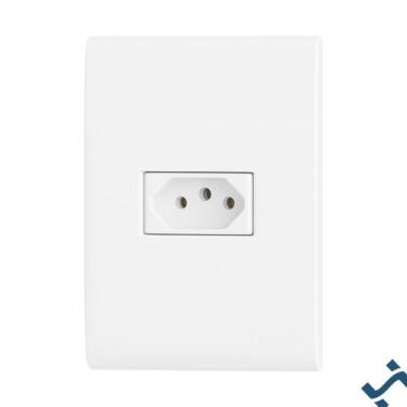 Imagem de Conjunto 4x2 com 1 Tomada 2P+T 20 A 250 V Tramontina Liz Branco Cor:Br