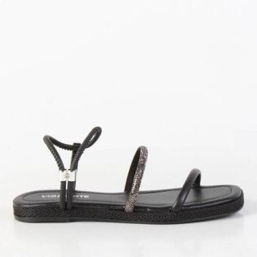 Imagem de Sandália Via Marte Rasteira 11000801 Bege, Preto, 36