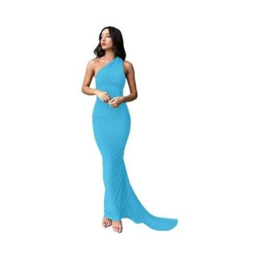 Imagem de Vestido Longo Branco Bodycon para Festa - Verão 2024, BR-G, Azul