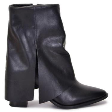 Imagem de Bota Estilo Western Feminina Cano Médio Capa Couro - Delgatto, Toda pr