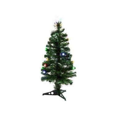 Imagem de Árvore de Natal Fibra Ótica Verde 90cm com Bolas - e Luzes 90 Galhos N