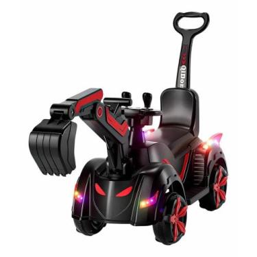 Imagem de Escavadeira Elétrica Infantil com Luzes e Som Suporta 30Kg Carro Carri