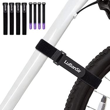 Imagem de LuBanSir Correias para bicicletas, pacote com 8 (20,32 cm e 66,04 cm) alças estabilizadoras ajustáveis para evitar que a roda da bicicleta gire