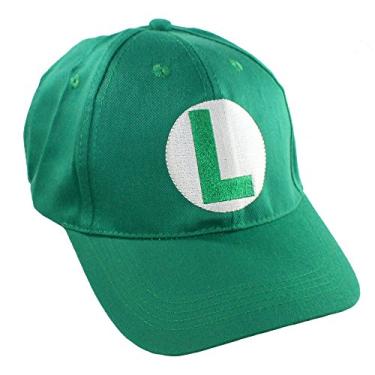 Imagem de Luigi Mario Bros chapéu – boné de beisebol para crianças – ótimo para cosplay e Halloween