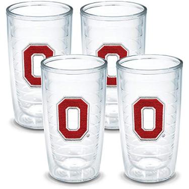 Imagem de Tervis Copo com emblema Ohio State University (conjunto com 4), 473 ml, transparente -