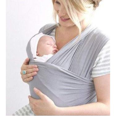 Imagem de Wrap Sling Carregador de Bebê 100% Algodão cor:Cinza Claro Tamanho:Único cor:Cinza Claro;Tamanho:Único;